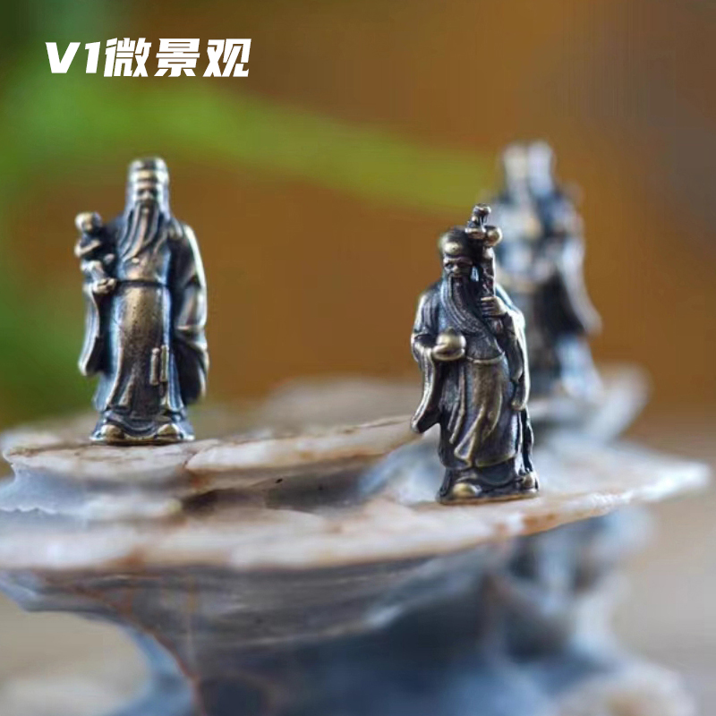 铜合金古风人物微景观装饰摆件