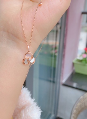 【正品 现货】新加坡chomel项链贝母特色气质玫瑰金