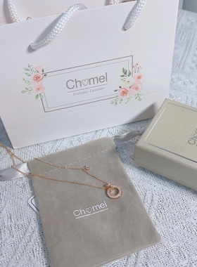 正品新加坡带回国chomel项链圆盘贝母项链
