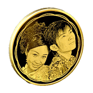 情侣爱情生日礼物纪念章定制金银牌圣诞情人节刻照片刻字送男女友