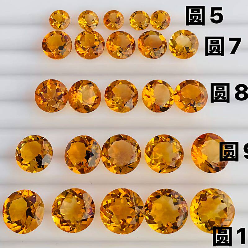 天然黄水晶招财转运满火戒面