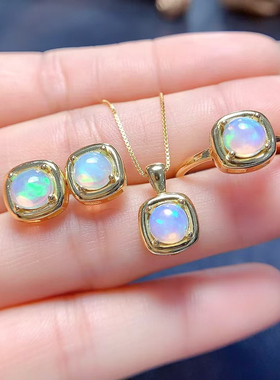 925银镀白金黄金镶嵌空托戒指套装圆6*6MM定制宝石碧玺托帕裸DIY