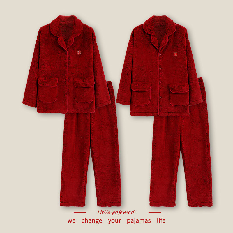 浪莎情侣睡衣秋冬季红色女珊瑚绒加厚加绒新婚男本命年家居服套装,女士内衣/男士内衣/家居服,睡衣/家居服套装,淘宝优惠券,粉丝福利购,淘宝优惠卷