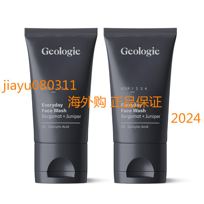 Geologie 2% Salicylic Acid Face Wash Bergamot  Juniper Scent