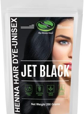 Jet Black Henna Hair Color / Dye 200 Grams (2 Step Process)