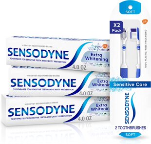 美国Sensodyne Extra Whitening Toothpaste and Soft Toothbrush