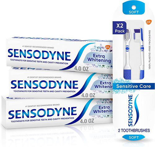 美国Sensodyne Extra Whitening Toothpaste and Soft Toothbrush