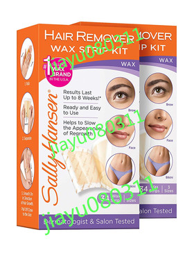 美国Sally Hansen Hair Remover Wax Strip Kit for Face, Brows