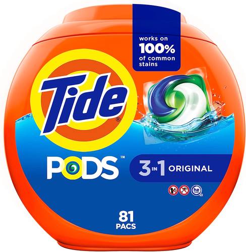 美国Tide PODS 3 in 1 HE Turbo Laundry Detergent Pacs, 81粒