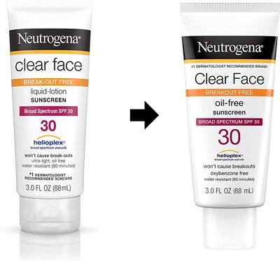 美国  Neutrogena Clear Face Liquid Lotion Sunscreen Spf 30