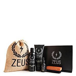 zeus deluxe beard grooming kit for men - beard care gift set