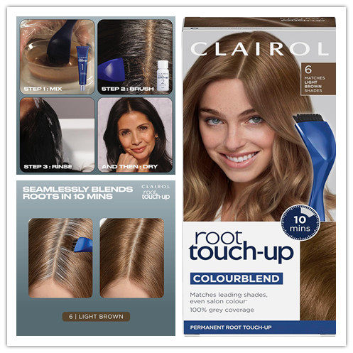 Clairol Root Touch-Up Permanent Hair Dye, 6 Light Brown