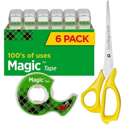 Magic Tape 6 Packs Clear Tape, with Dispensers