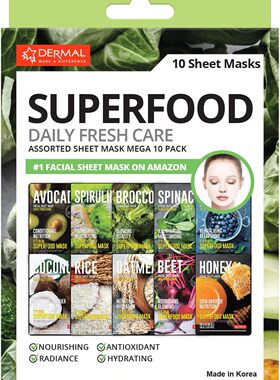 DERMAL Superfood Daily Fresh Care Assorted Sheet Mask 10片