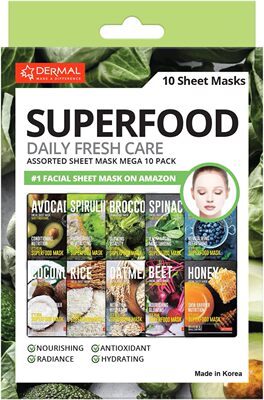 DERMAL Superfood Daily Fresh Care Assorted Sheet Mask 10片