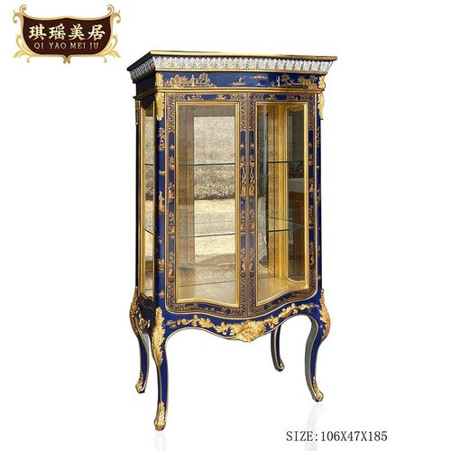 新古典奢华彩绘展示法式宫廷高柜