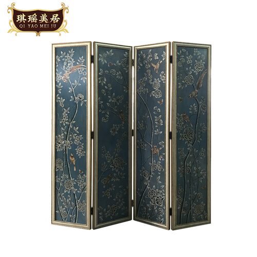 手绘实木屏风素材模板 手绘实木屏风图片下载 小麦优选