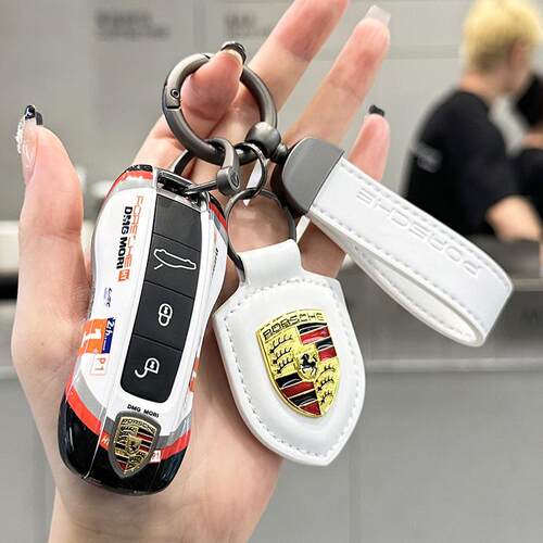 适用于保时捷卡宴钥匙壳911macan套帕拉梅拉r718Boxste扣Taycan包