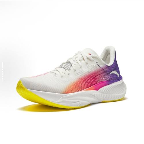 安踏C202 5代舒适轻量减震防滑耐磨低帮马拉松跑步鞋 男款 草紫色