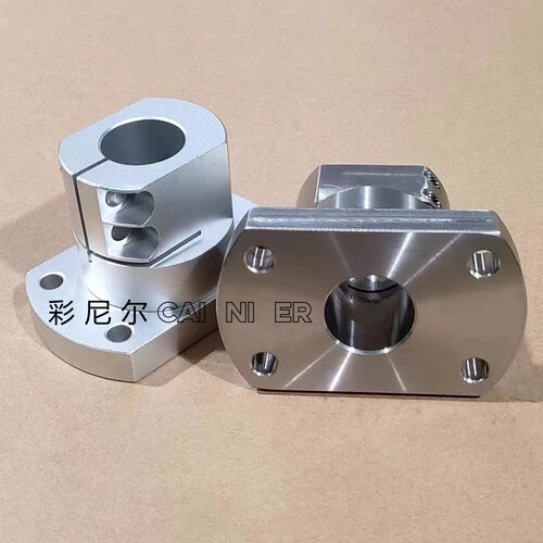 RBT02光轴底座导向轴支座法兰型开口型铝支架支撑座RBT06-D20-40
