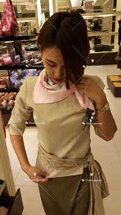 JO小妹泰国专柜代购 Jim Thompson女士泰丝丝巾 小方巾 47x47cm