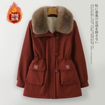 加绒加厚派克服女中长款保暖显瘦时尚百搭外套大毛领休闲棉服棉衣