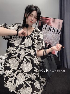 RRfashion短袖连衣裙女2024夏