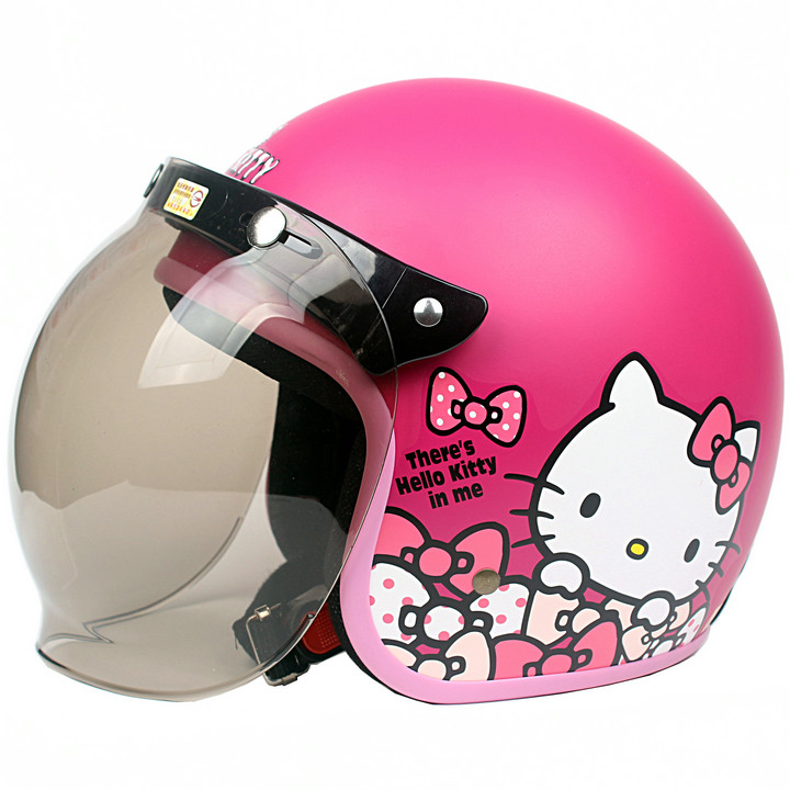 台湾evo点点亚桃红哈雷电动摩托车复古半头盔保暖男女安全帽冬季