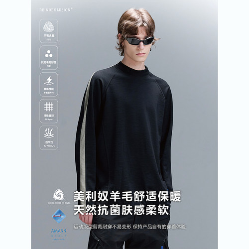 RL美利奴羊毛户外机能长袖T恤