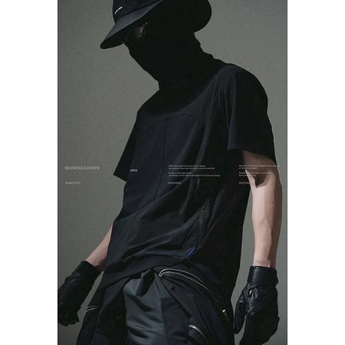 对称立裁结构冰感速干短袖T恤