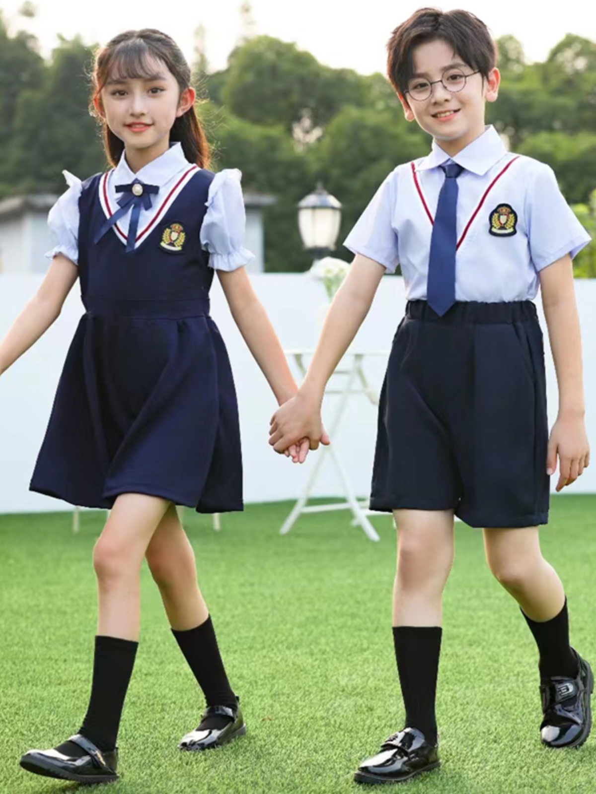 六一幼儿园园服儿童合唱演出服夏季小学生朗诵表演英伦毕业照班服