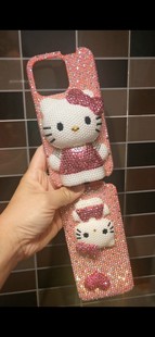 秋山桃iphone15 11promax双面Hellokitty进口贴钻手机壳