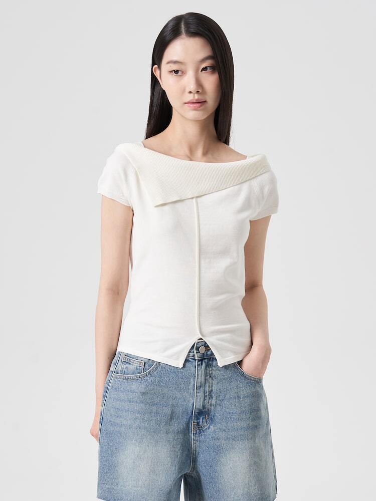 8seconds8秒叉针织短袖T恤衫