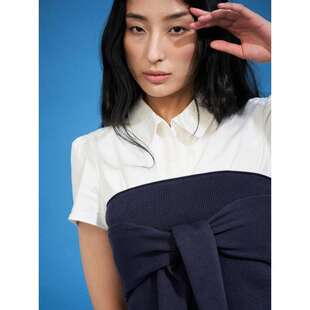 韩国代购直邮8SECONDS8秒正品25折扣清仓分层抹胸系带套头针织衫