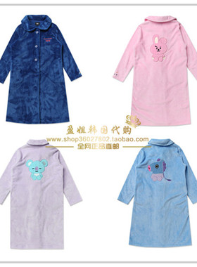 韩国代购防弹少年团BT21 X Hunt Innerwear联名中长情侣绒面睡衣