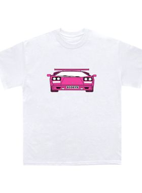 Ecosys Pink Lambo Tee White 兰博基尼T恤 白色