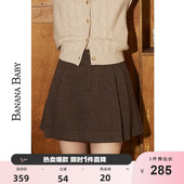 复古格纹半身裙女高腰小个子时尚 新款 短裙 BABY2025年冬季 BANANA