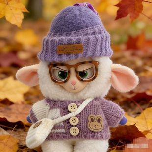 疯狂动物城搪胶毛绒玩偶衣服秋冬新款娃衣羊副市长紫色毛衣三件套