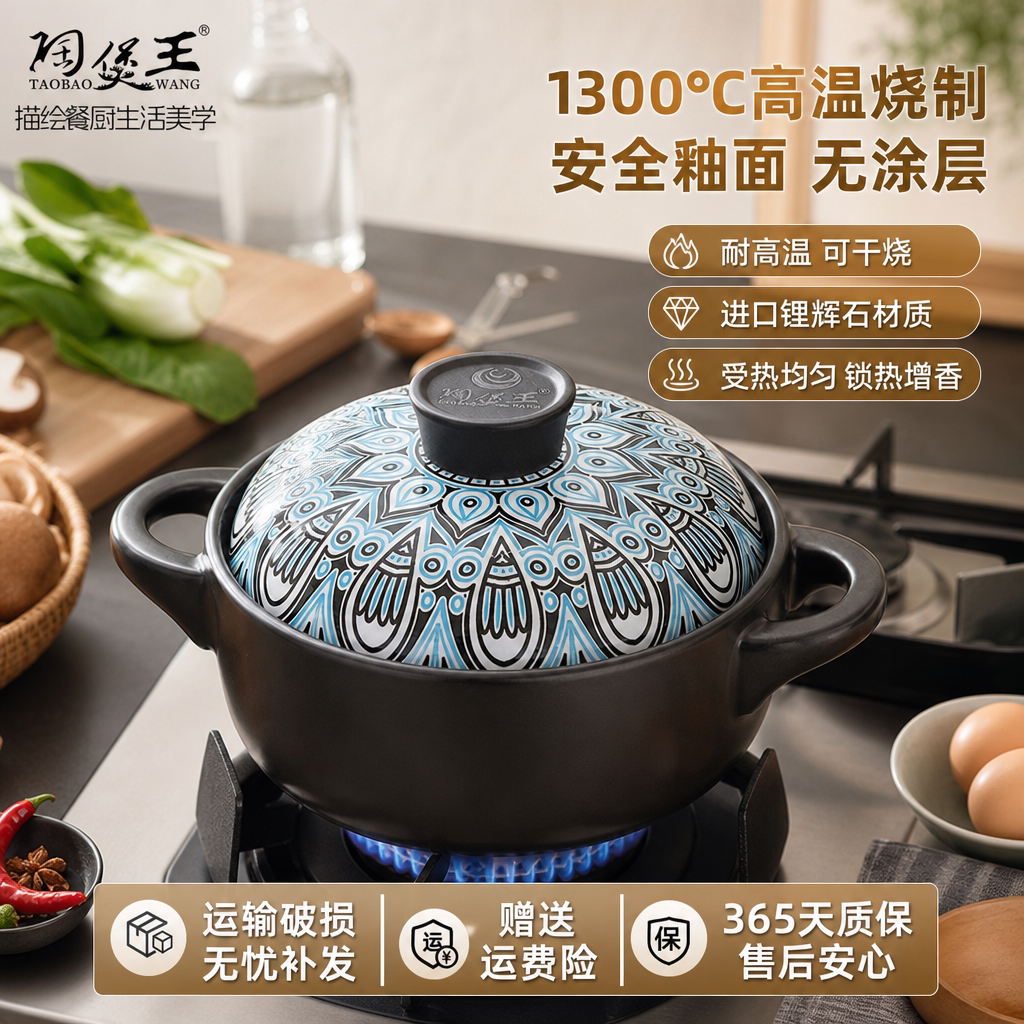 【破损包赔】砂锅炖锅家用耐高温图片