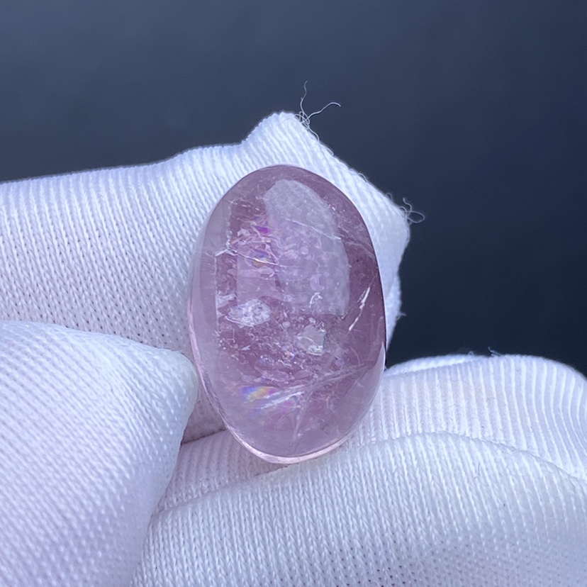 天然水晶包裹体七彩紫云母吊坠蛋面男女款裸石挂坠 一物一图