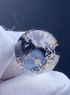 天然水晶包裹体矿石吊坠圆珠DIY水晶单珠饰品项链11mm一物一图