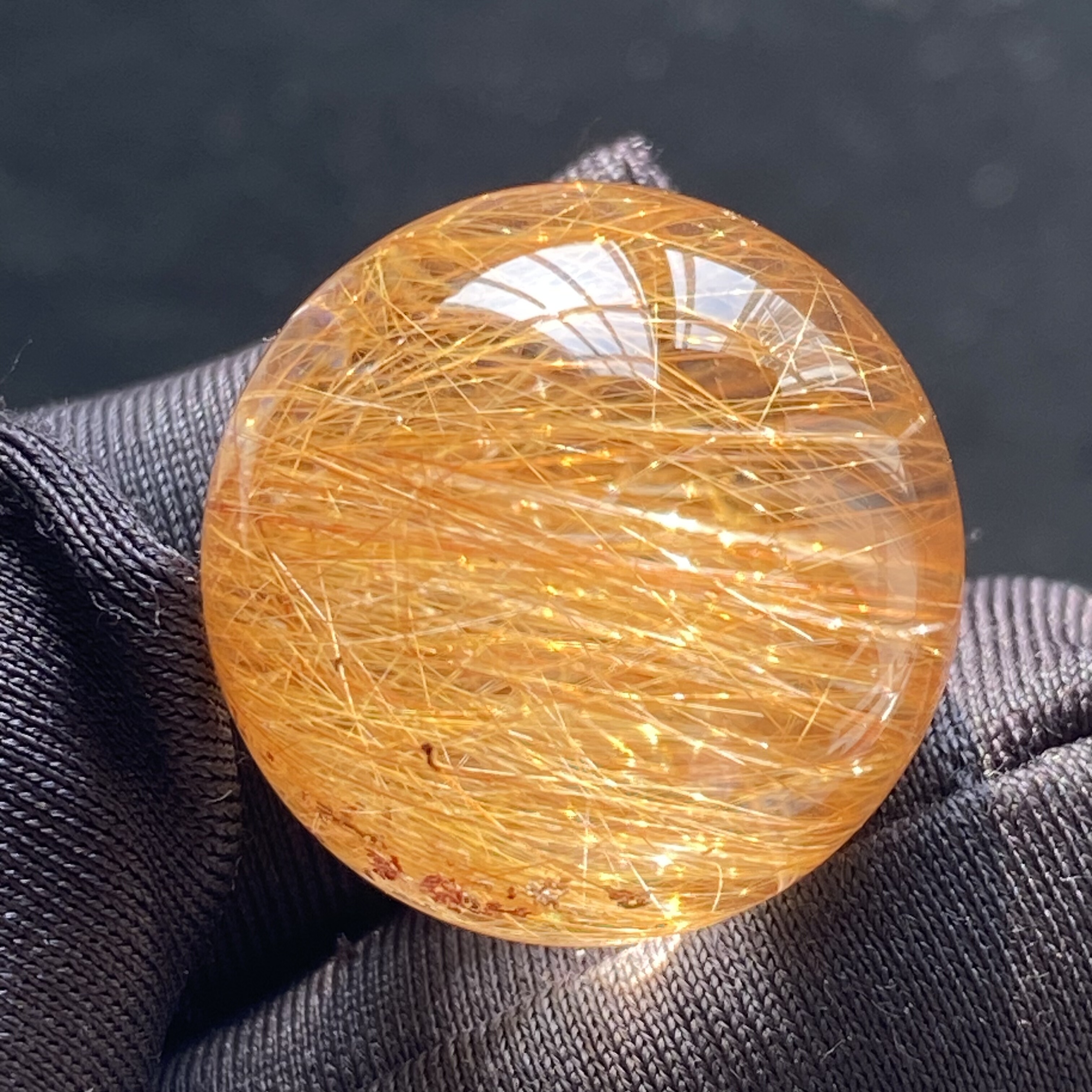 天然水晶发晶吊坠圆珠DIY水晶单珠饰品项链20mm一物一图