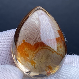 天然水晶红黄胶花吊坠裸石男女款 水晶项链挂坠饰品一物一图