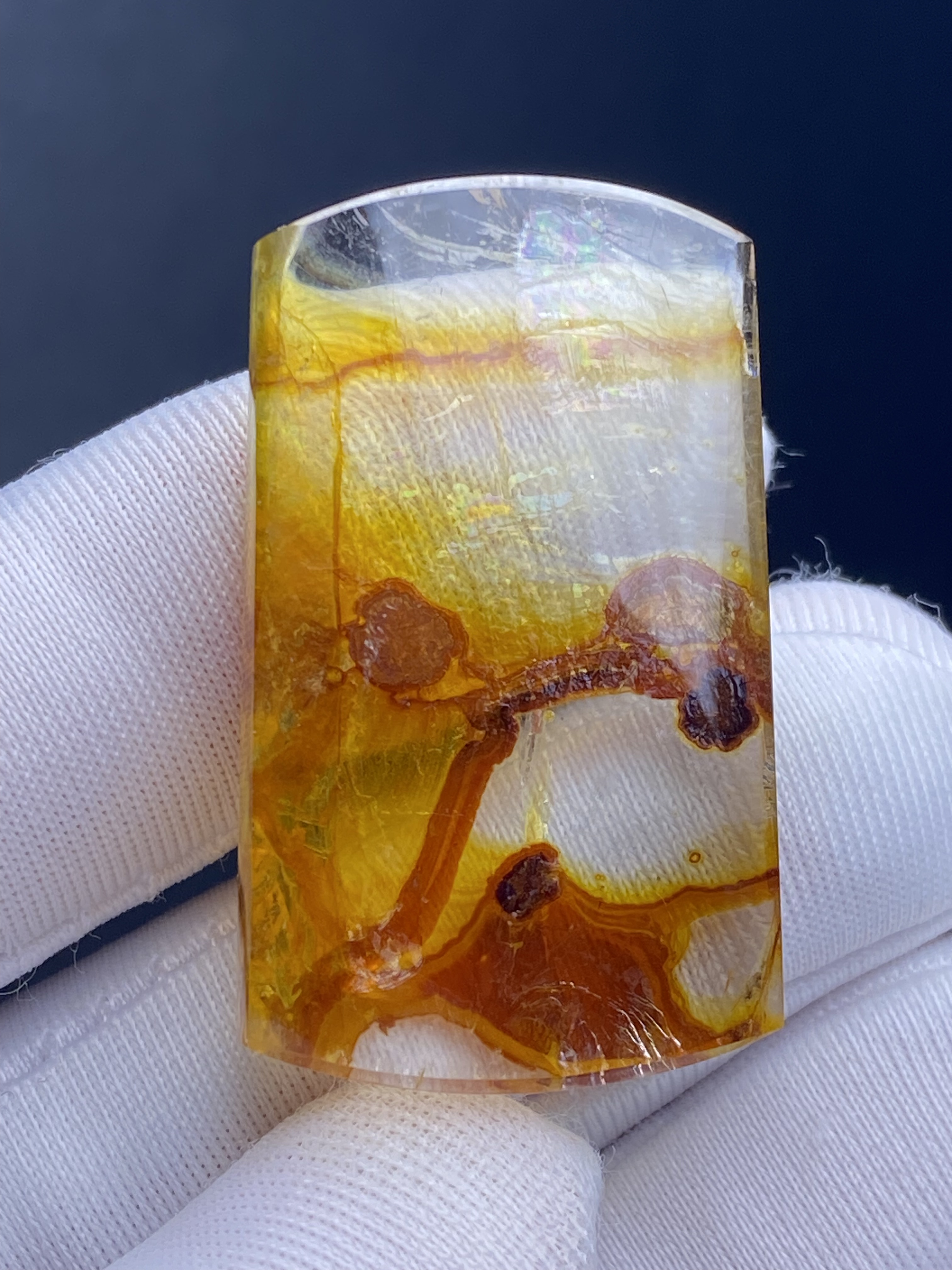 天然水晶七彩黄胶花吊坠男女款水晶项链挂坠一物一图