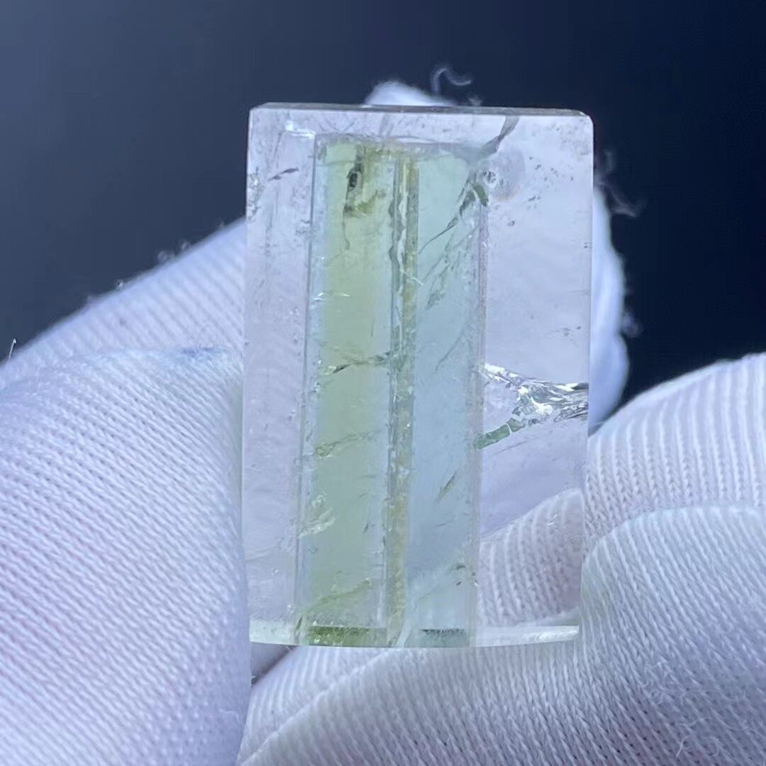 天然水晶包裹体双色蓝绿碧玺吊坠裸石男女款碧玺饰品项链一物一图