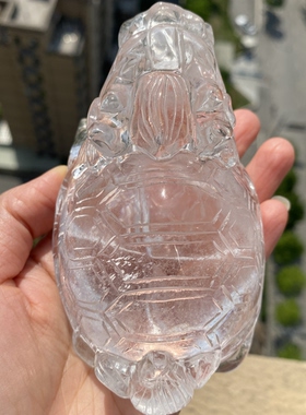 天然白水晶龙龟摆件办公礼物饰品裸石摆件一物一图