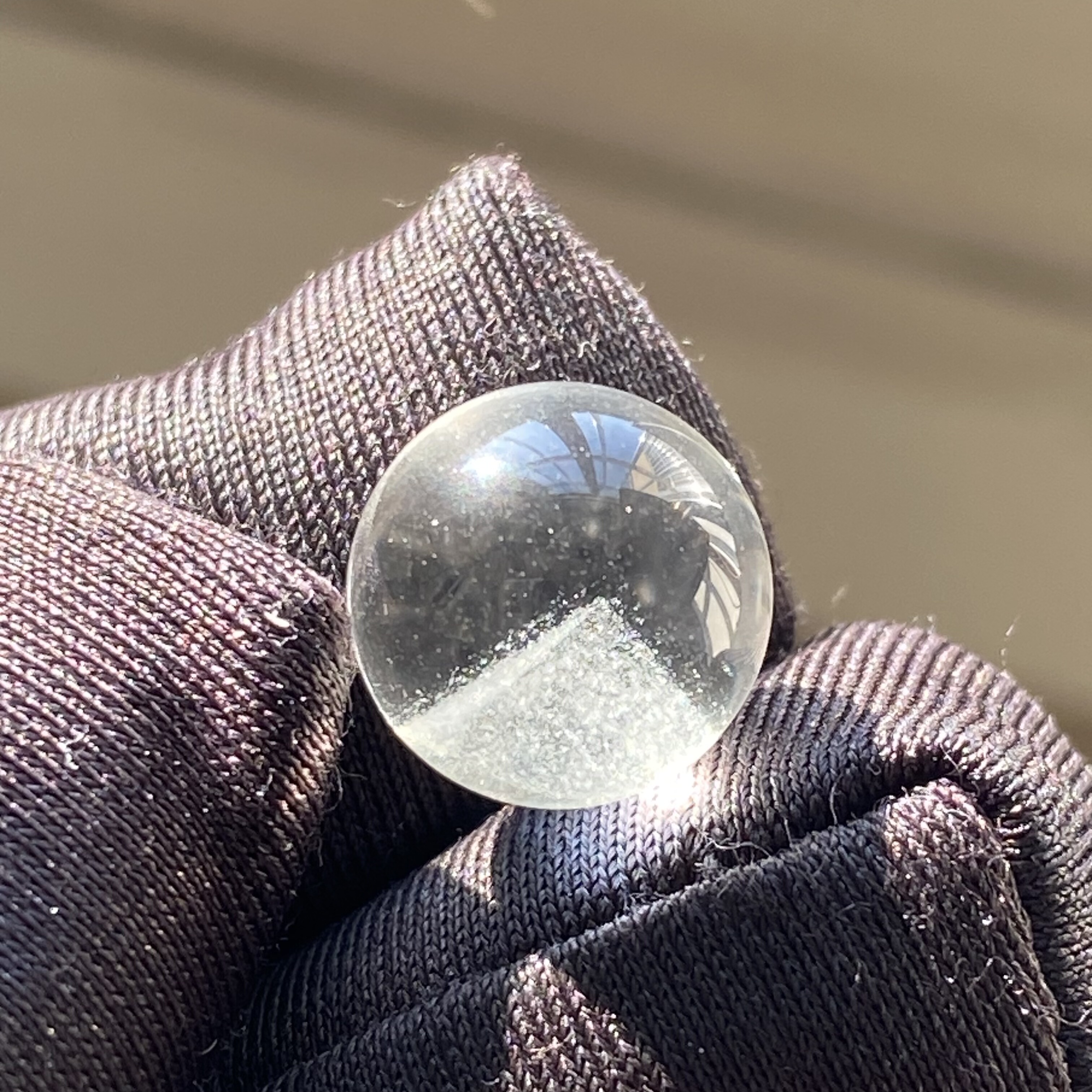 天然水晶绿幽灵银山吊坠圆珠DIY水晶单珠饰品配珠可做戒指10.5mm