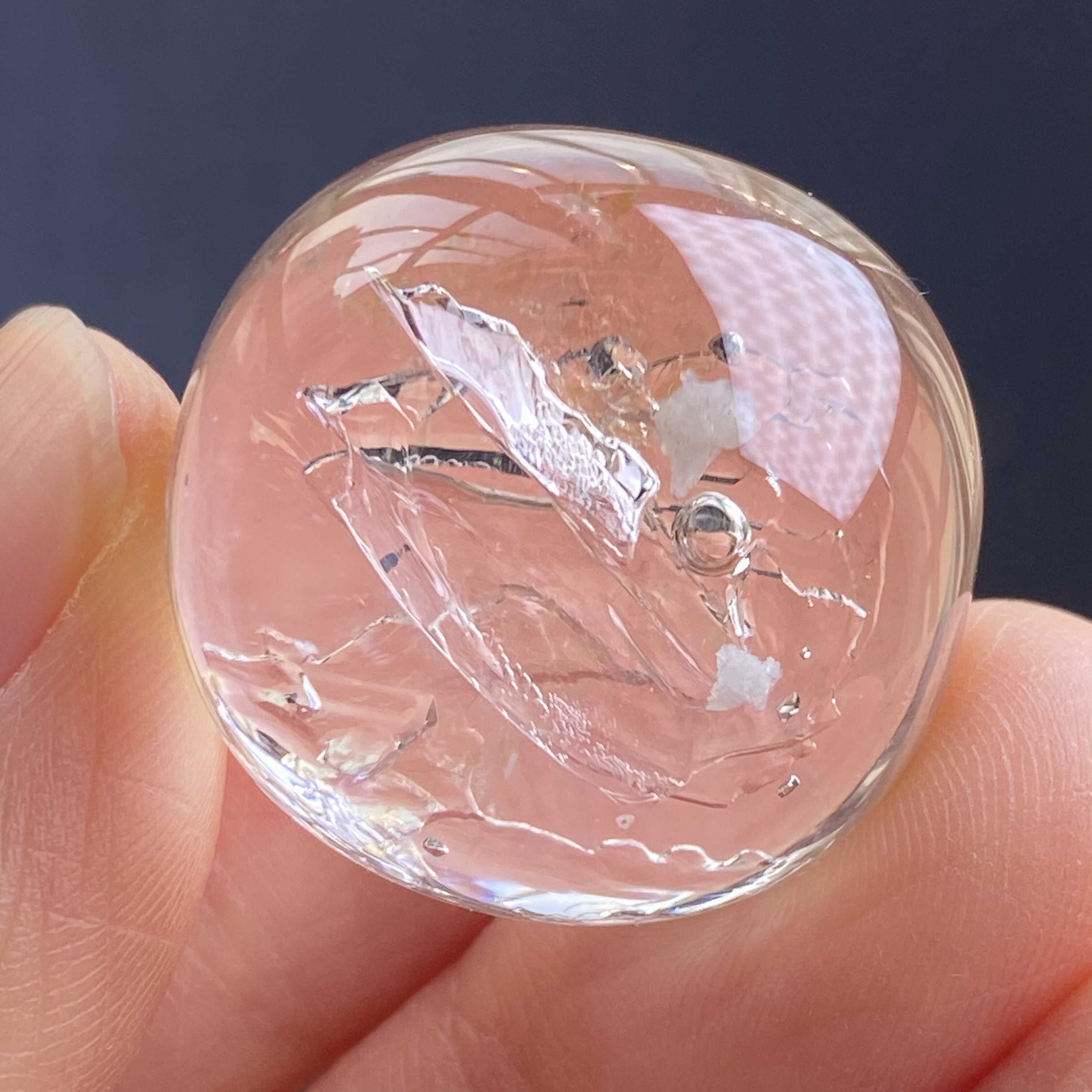 天然白水晶水胆吊坠裸石男女款水晶项链挂坠饰品一物一图