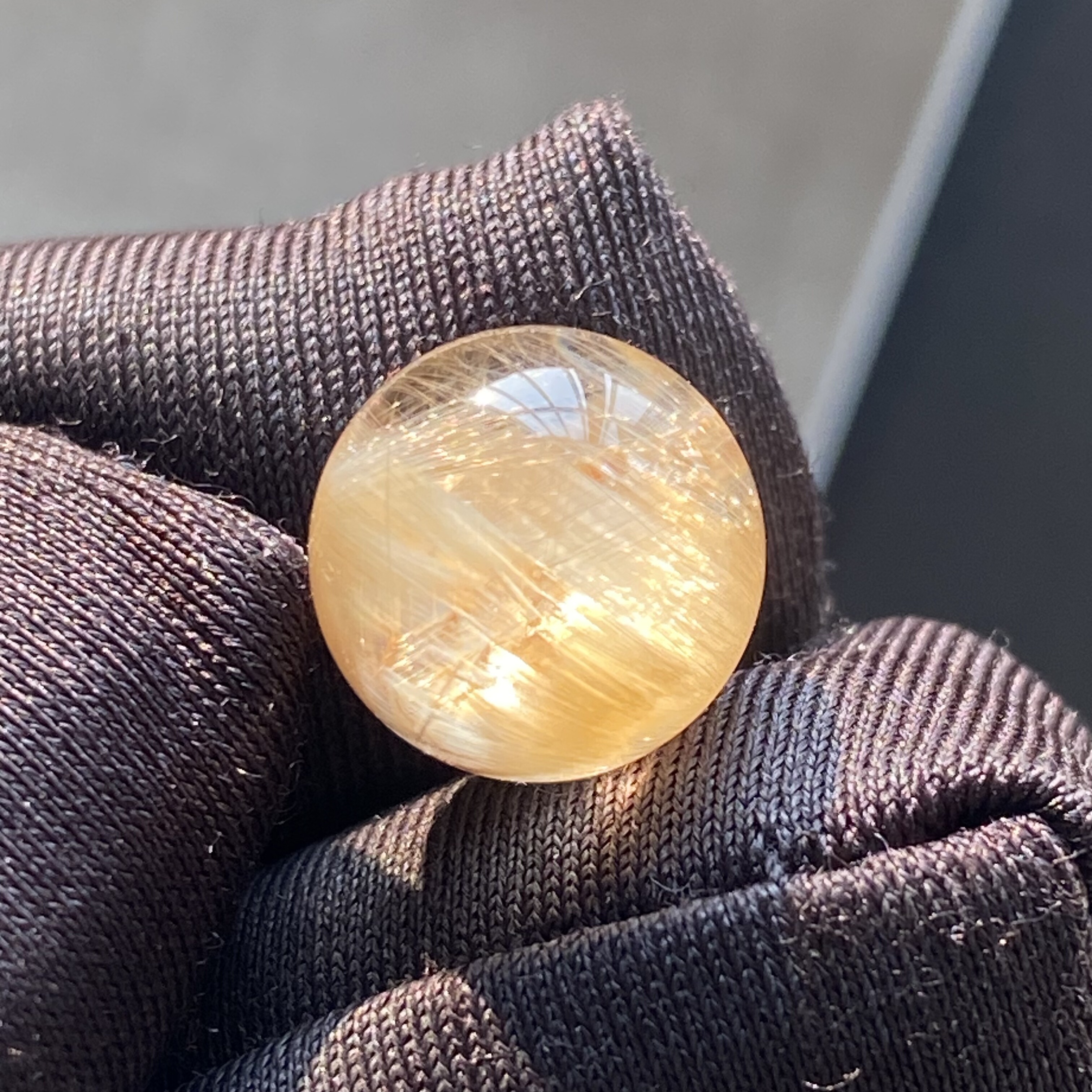 天然水晶发晶吊坠圆珠DIY蝴蝶发单珠饰品可做戒指11mm一物一图