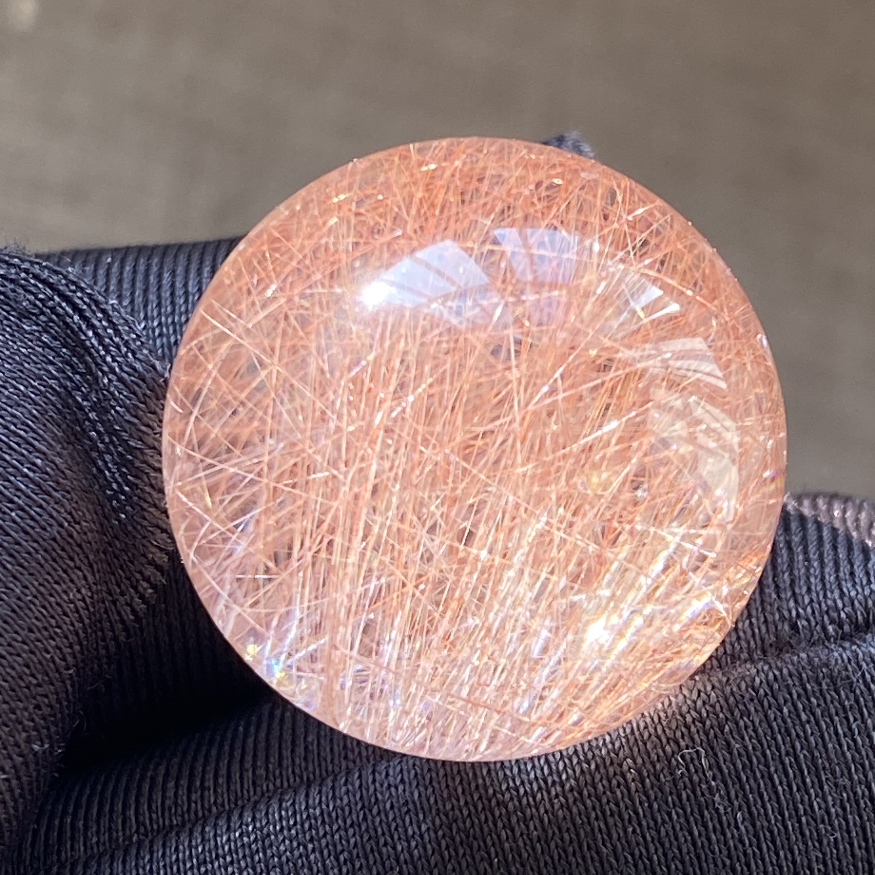 天然水晶发晶吊坠圆珠DIY水晶单珠饰品项链20mm一物一图